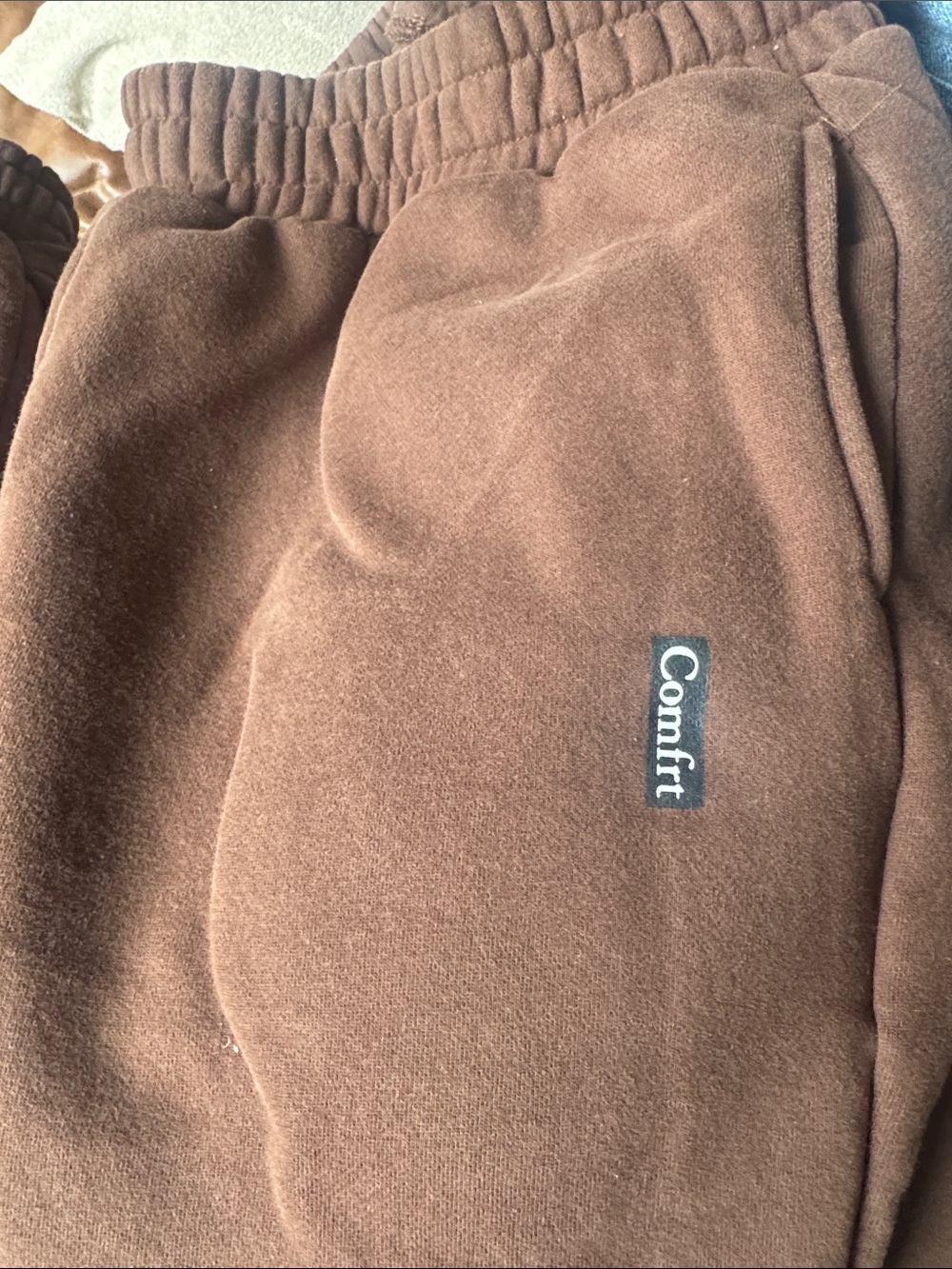 COMFRT | Brown Women's Hooded Signature Sweatpants Only - Relaxed Fit - Picture 3 of 3